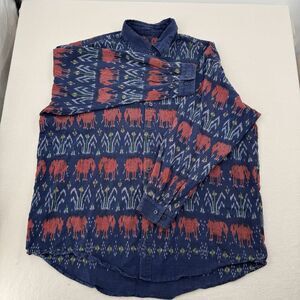 Vintage Village Weaver Men's 100% Cotton  Western Button-Up Shirt  L‎